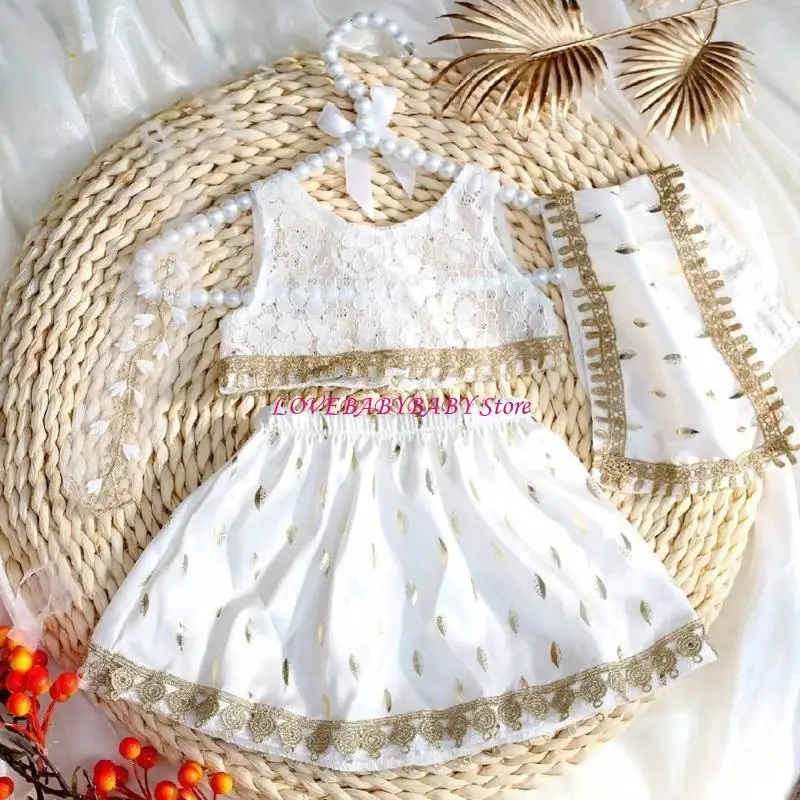 4pcs Bayi Baru Lah Bayi Lovely Foto Props Set Gaun Fotografi Termasuk Rok Tops 4xBC