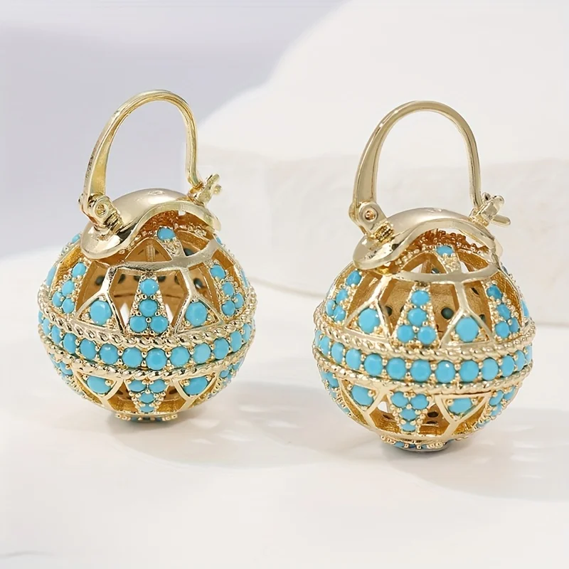 Bohemian Chic Spherical Hollow Earrings Elegant Versatile Women's Jewelry Perfect Gifts for Holiday Daily Wear Special Occasions
