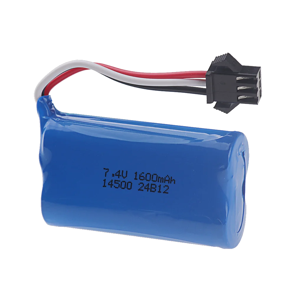 2S 7.4 V 1600mah 14500 Li-ion Battery for Electric Toys Water Bullet Gun Spare Parts 7.4V Battery for RC toys Cars Tanks Robots