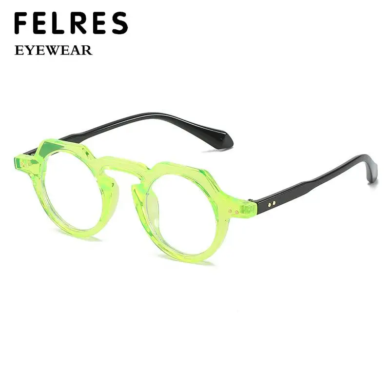 Men Women Round Blue Light Blocking Reading Glasses Classic Clear Lens Prescription Glasses Optical Glasses Magnifying Glasses