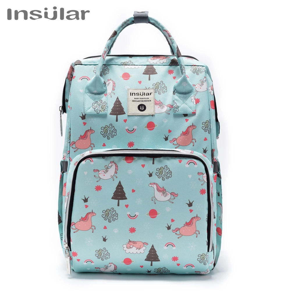 Insular Large Capacity Cartoon Mummy Maternity Nappy Bag Travel Backpack Nursing Bag for Baby Care Women\'s Fashion Bag