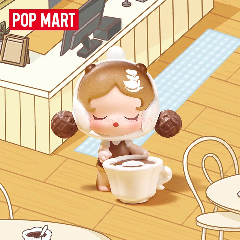 Genuine POPMART Original Coffee Factory Series Blind Box Labubu Crybaby Skullpanda Blind Bag Figure Pvc Model Trend  Doll Toy