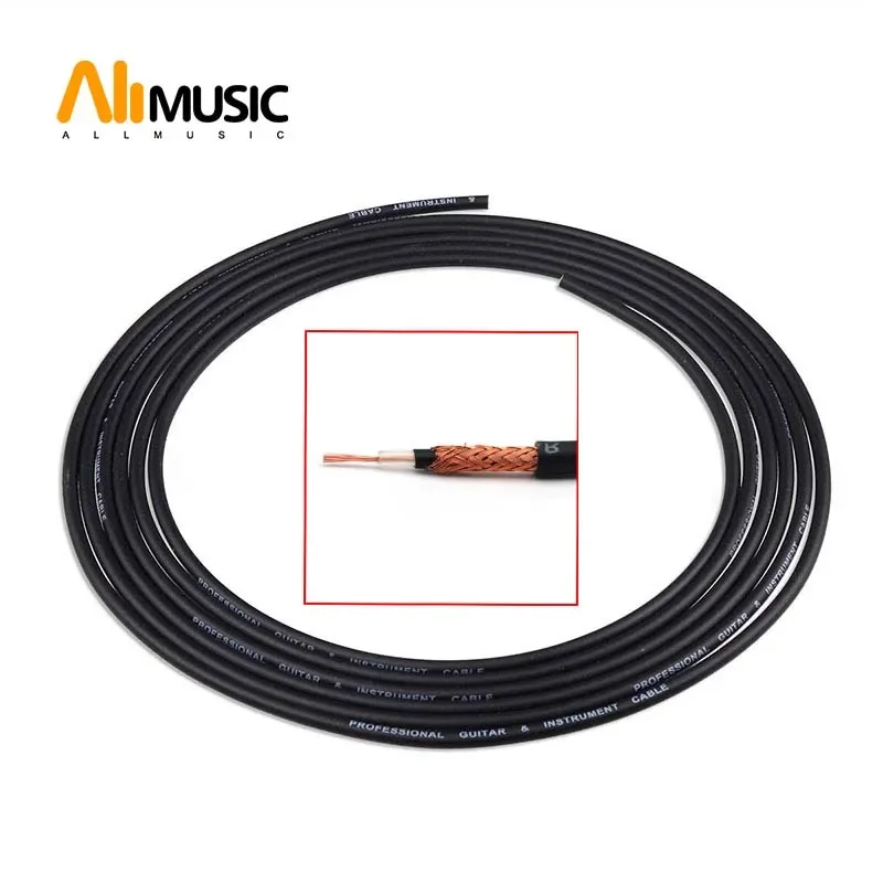 4MM Diameter PVC Cable Guitar Cable Dual Core Low Noise Instrument Cable Black