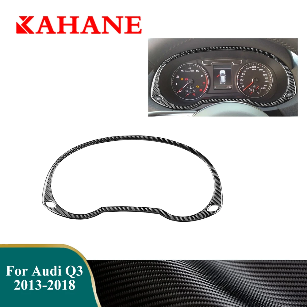 For Audi Q3 2013 2014 2015 2016 2017 2018 Car Speedometer Surrounding Trim Interior Accessories Carbon Fiber Cover Stickers