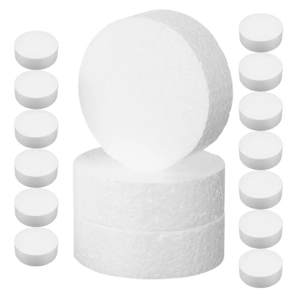 

16Pcs White Round Foam Discs Cylinders Blocks for Crafts DIY Sculpting Floral Arrangements Art Modeling Hands on Activities