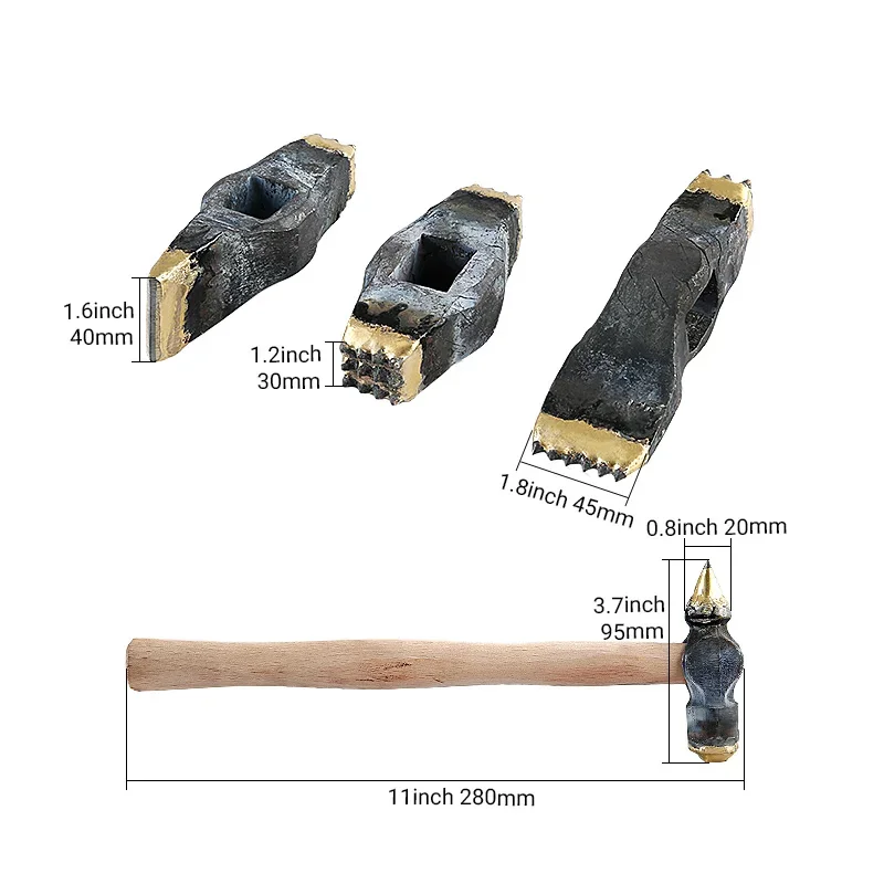 LOZLIN Handmade Alloy Chiseling Hammer Hammer for Granite Concrete Stone Repair, Masonry Surface Texturing Stone Carving Tool