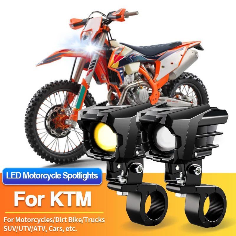 

1 комплект универсальных светодиодных противотуманных фар для мотоциклов, 2-цветные прожекторы для KTM 85 SX 17/14/125 SX/125 XC/150 XC-W TPI/150 EXC