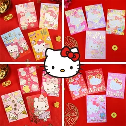 20 szt. Papier Sanrio Hello Kitty czerwone opakowanie kreskówka słodki chiński nowy rok dla dzieci czerwona koperta szczęśliwe pieniądze prezent ślubne błogosławieństwo