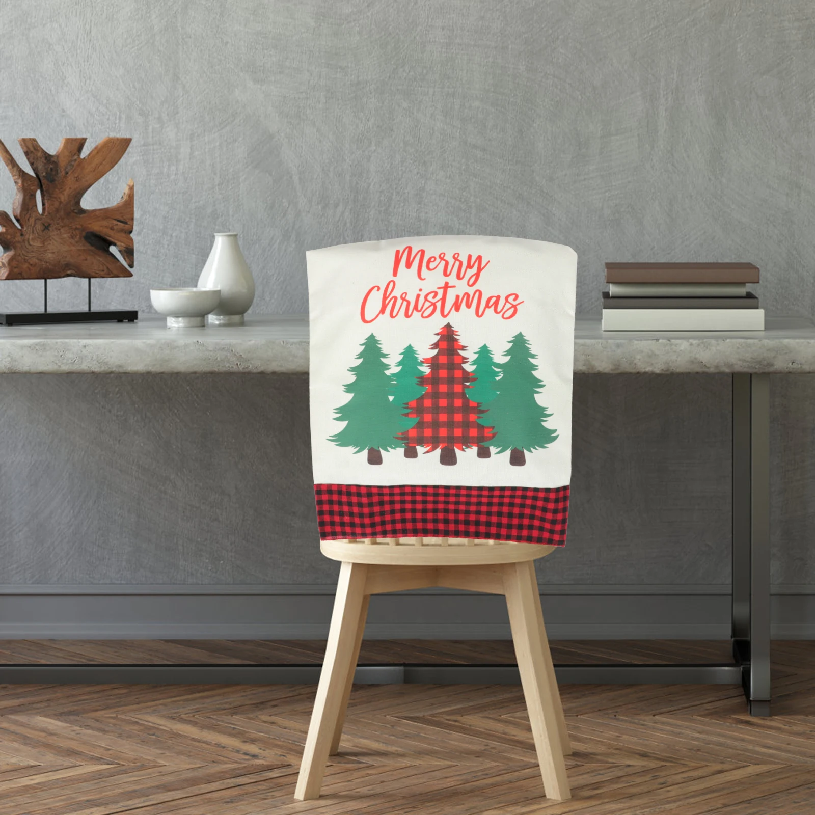 

Christmas Chair Cover Cartoon Pattern Stylish Home Chair Protector Decorative Seat Wrap Xmas Festival Christmas Supplies