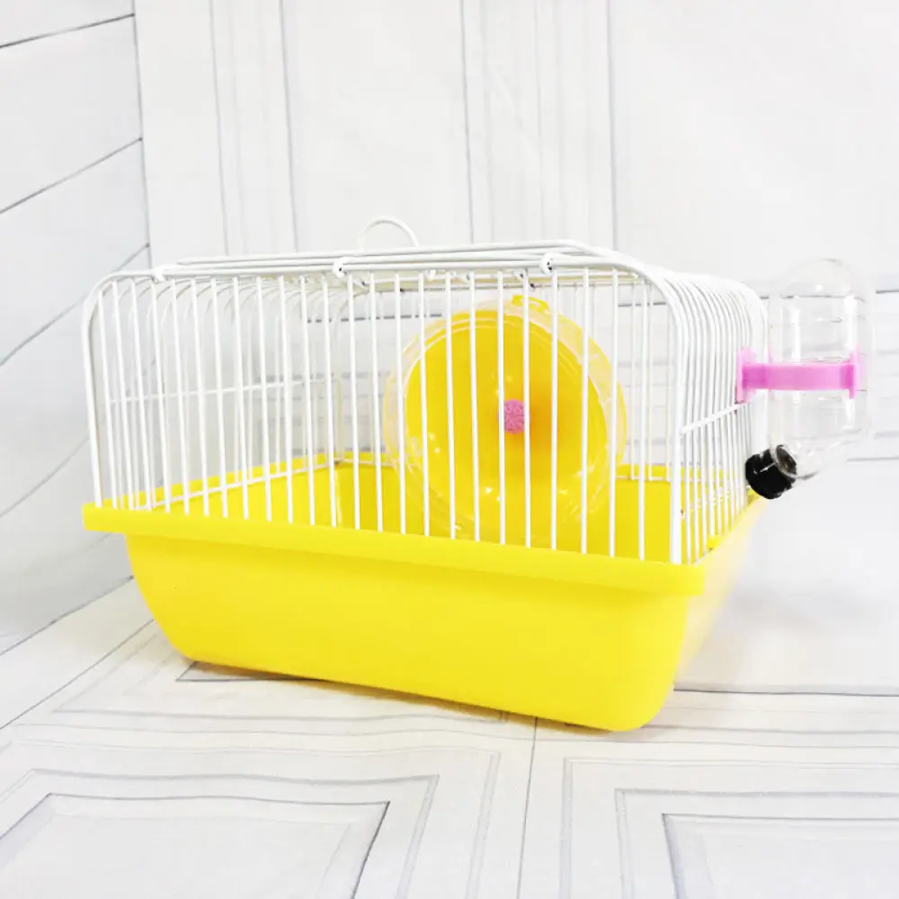 Durable Foldable Hamster House Portable Plastic Habitat With Exercise Wheel Water Bottle Food Bowl Easy Setup Cage