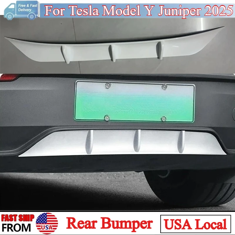 USA stock Rear Bumper Spoiler For Tesla Model Y Juniper 2025 Lower Body Kits Rear Insurance Wind Knife Modification Accessories