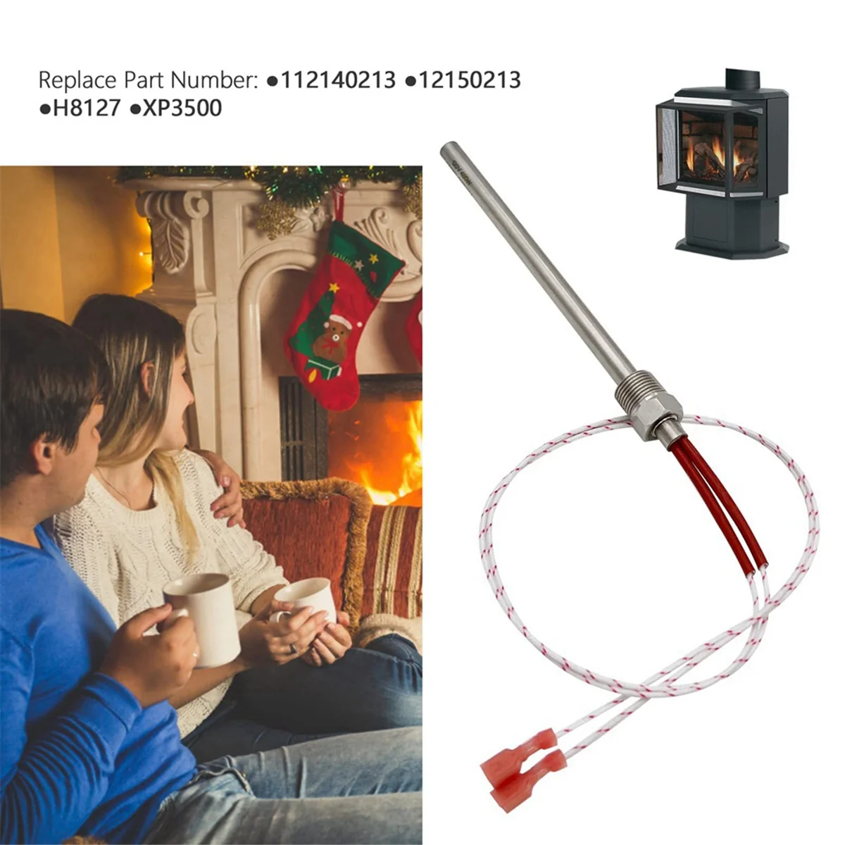 

XFDE Replacement Ignitor Part 12150213 for Whitfield & Lennox Pellet Stove, 400W Igniter Part Number 12140213 - H8127