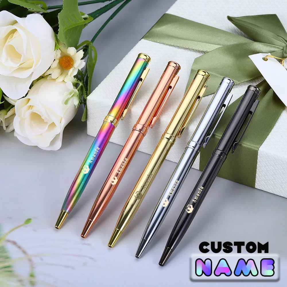 1pcs Brand New Metal Pen Get Ink Custom Logo Name Advertising Ballpoint Pen Signature Pen School Office Supplies Wholesale