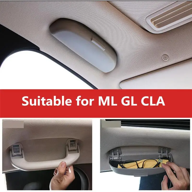 

Glasses Case Sunglass Holder Case Box For Mercedes Benz ML W164 W166 GL X166 X164 CLA C117 Car Storage Box Handrail Refitting
