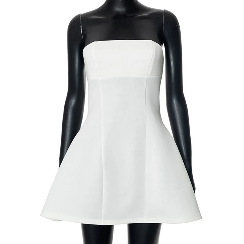 【Dekoracja na Imprezę】Damska Sukienka Mini Bez Ramiączek w Kształcie Litery A na Imprezę Klubową Krótka Sukienka na Bal