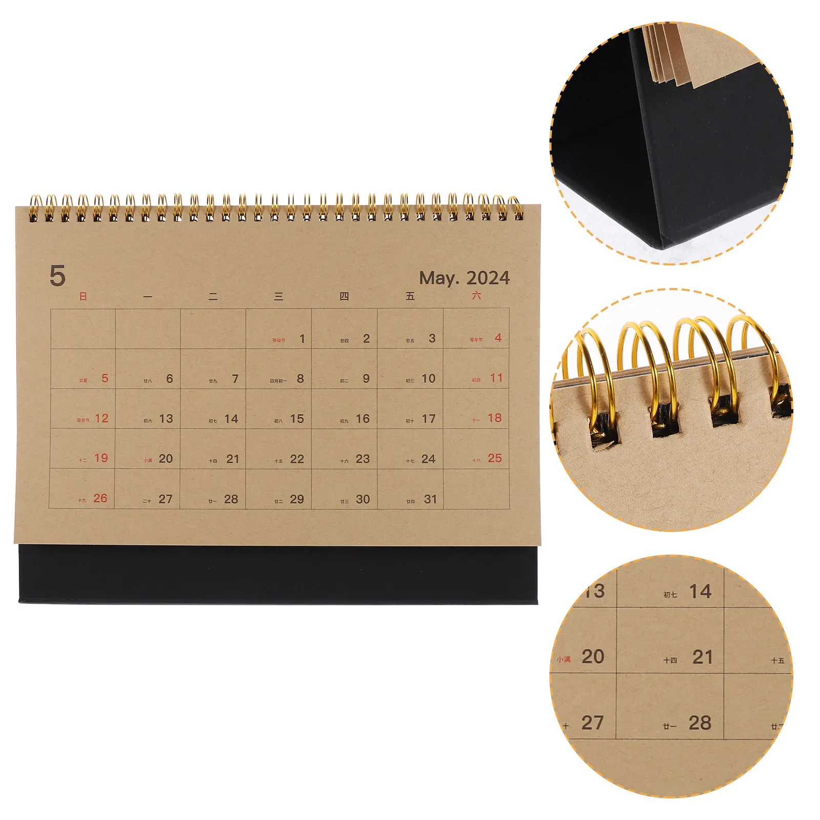

Delicate Desktop Calendar Bright Simple Color Design Sturdy Classic Creative Standing Month Calendar for Office Home Study Desk