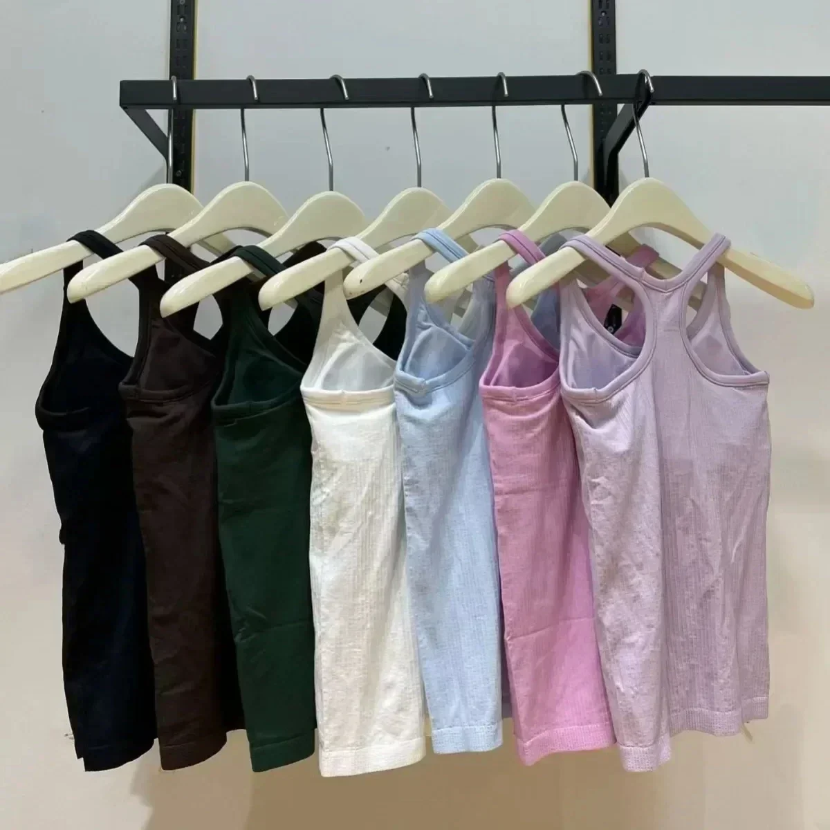 

Lemon Solid Rib Women Sport Tank Top Y-shape Soft Yoga Vest Breathable Quick-drying Running T-shirt Comfortable Removable Chest