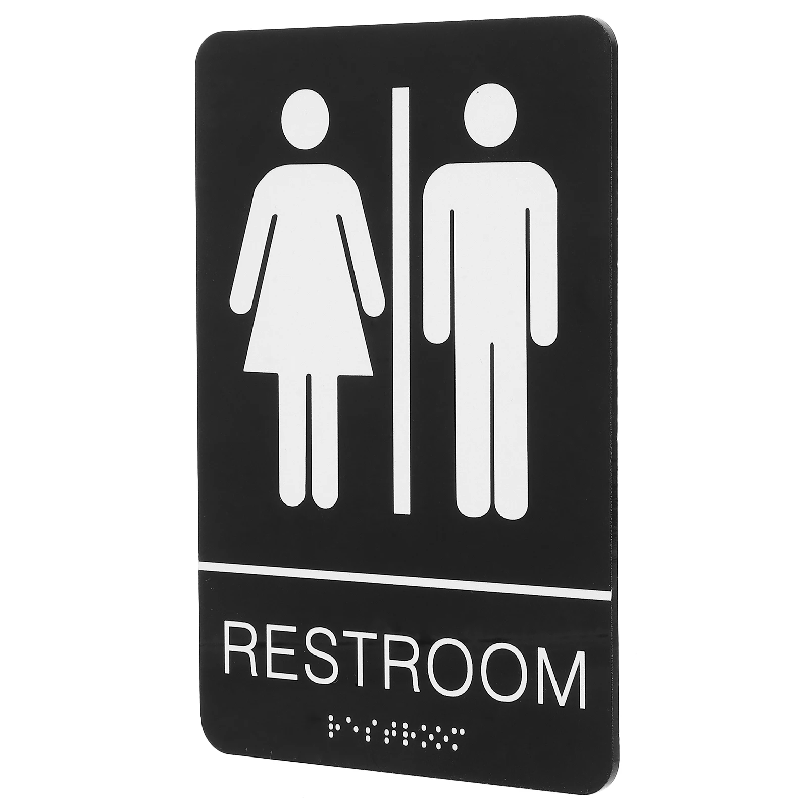 

Blind Text Bathroom Signs 10x15cm Adhesive Unisex Restroom Signage Door Decor Wheelchair Accessible Acrylic Material