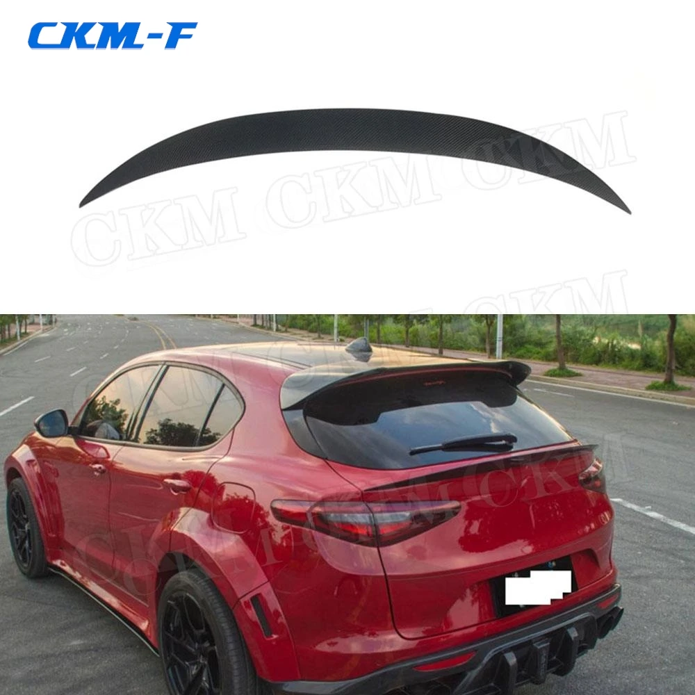 

Carbon Fiber Rear Spoiler For Alfa Romeo Stelvio Spoiler 2017 2018 FRP Trunk Boot Trim Middle Wings Car Styling