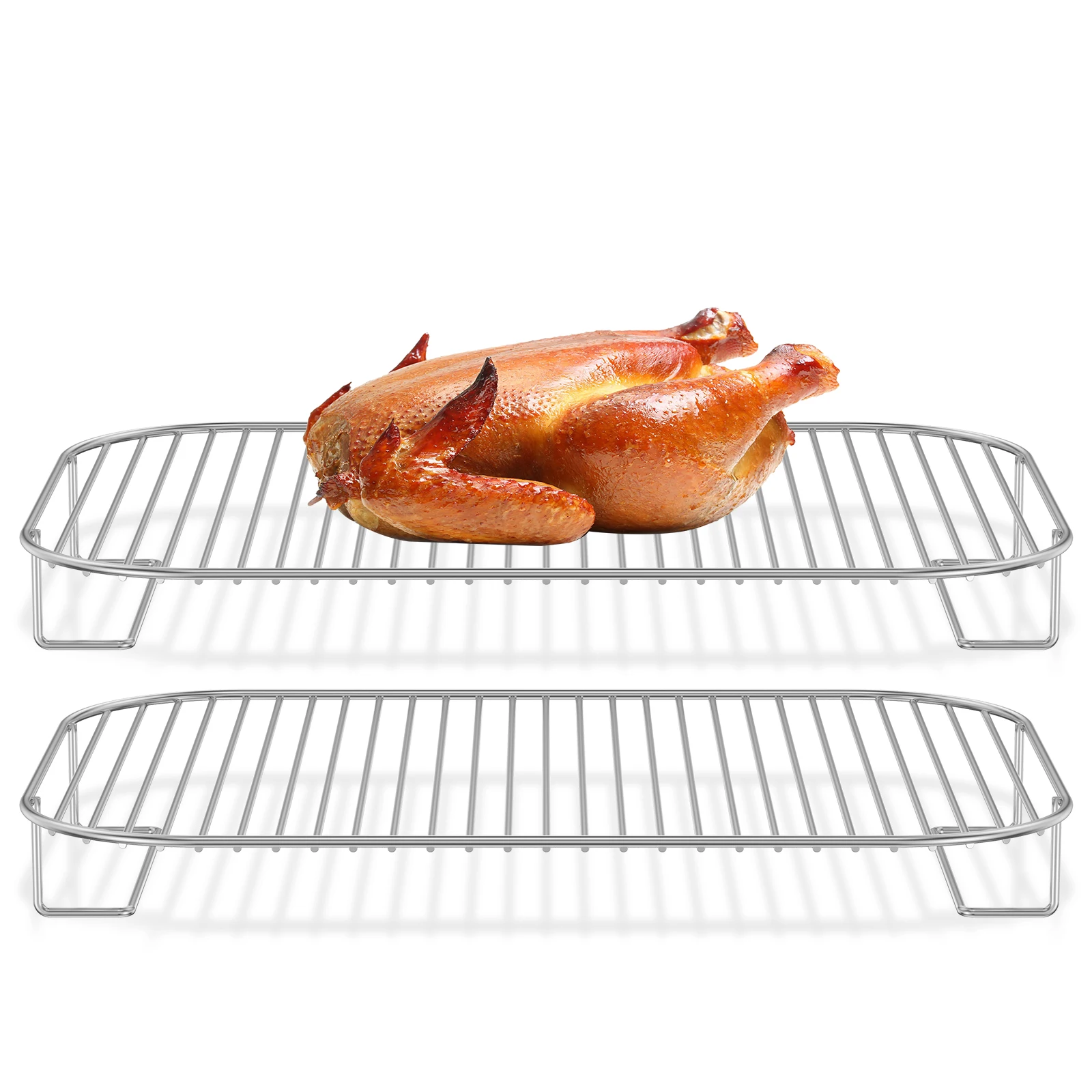 1/2Pcs Roast Rack For Ninja Woodfire OG700 Series Stainless Steel Roast and Smoke Rack Heated Cooling Rack for Roasting Grilling