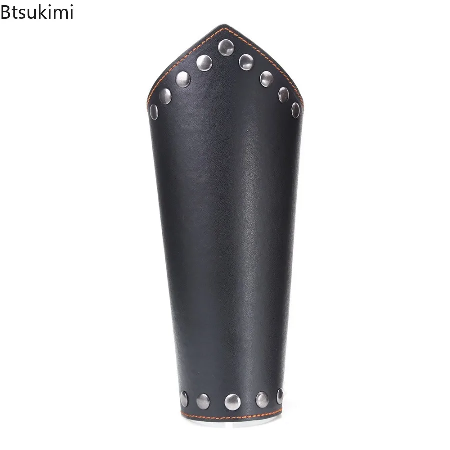 1 PCS Halloween Cosplay Props Faux Leather Wide Bracer Men Arm Armor Cuff Steampunk Vintage Medieval Gauntlet Wristband Bracelet