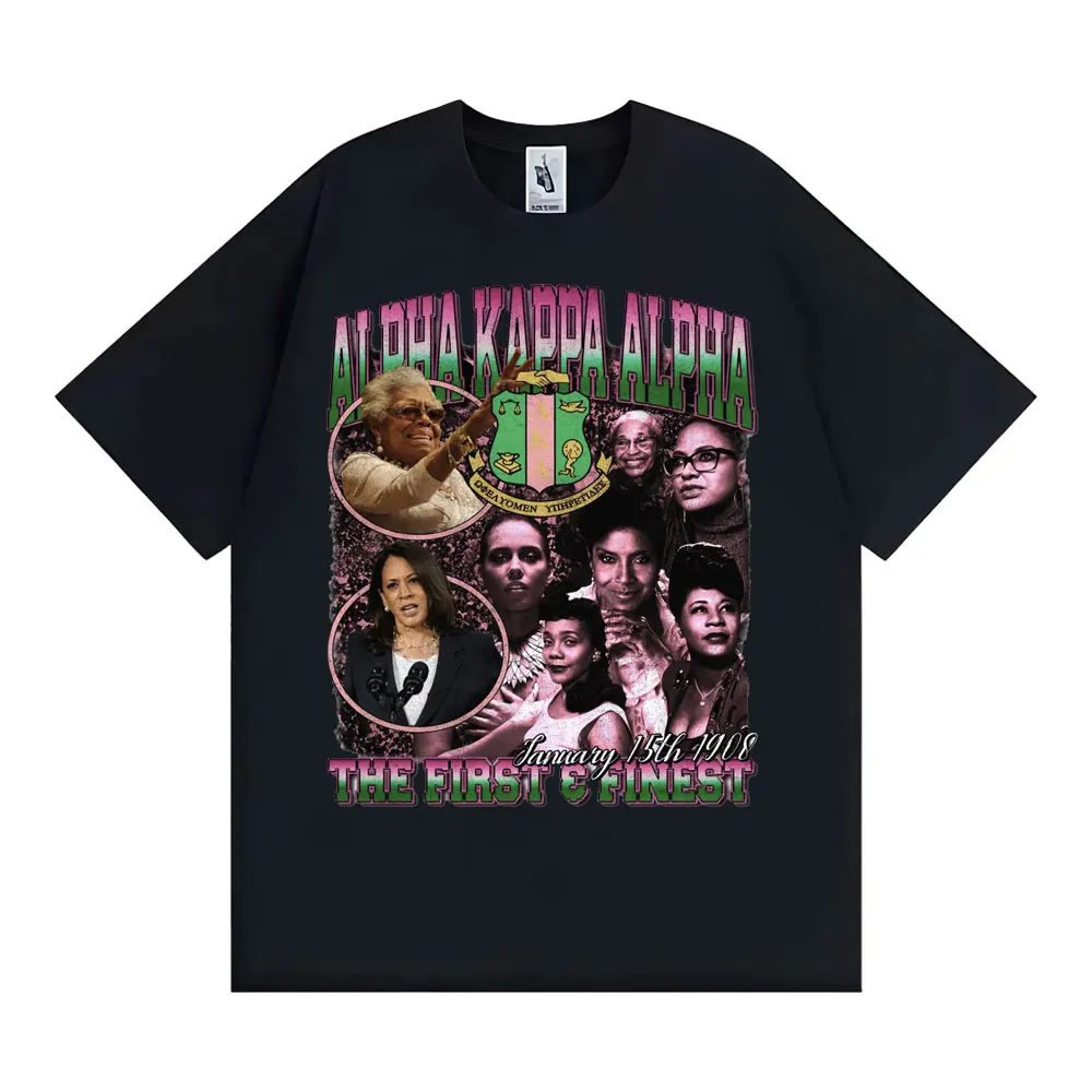 Drôle AKA 1908 héritage Meme T-Shirt Alpha Kappa Alpha graphique T-shirts hommes femmes mode 100% coton surdimensionné T-Shirt Streetwear