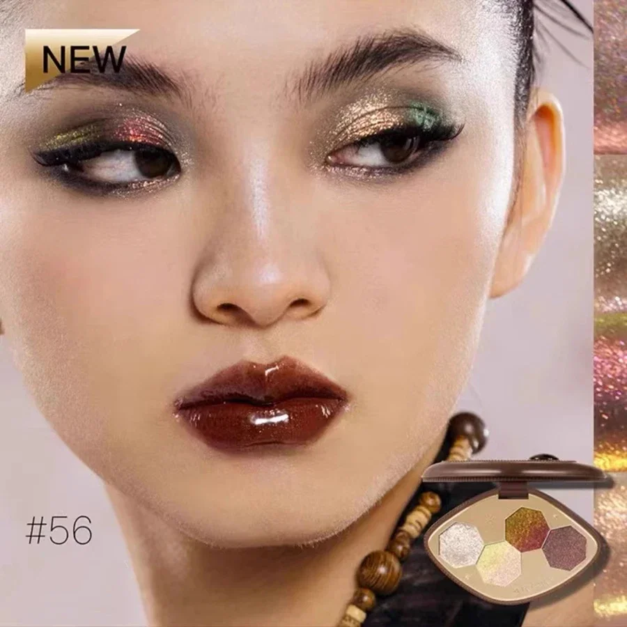 لوحة ظلال عيون براقة مقاومة للماء ، 4 ألوان ، حرباء ، شامبانيا ، لامع ، ظلال عيون ، كورية ، مكياج نباتي