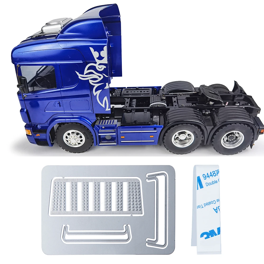 Simulierte Dekorationswerkzeuge im Maßstab 1:14, Logo-Aufkleber, rutschfeste Platten, Ansauggitter, Türscharnier für Tamiya LKW-Traktor, DIY-Teile – Detail 5