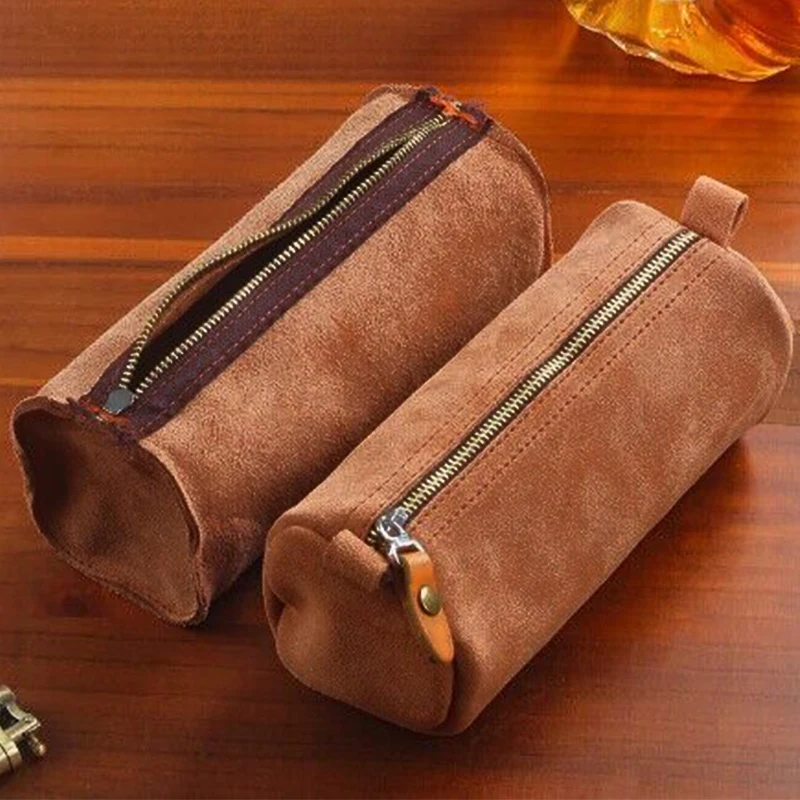 Portable PU Leather Cigar Tube Soft Bag, Smoking Pipe Bag, Tobacco Pipe Storage Bag, Travel Pouch, Gift for Men