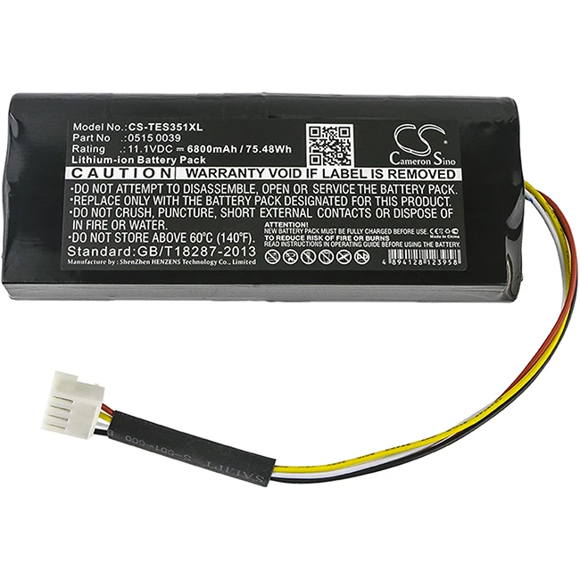 Cameron Sino 6800mAh Battery For Testo 350K Analyzer  350 GAS Analyzer  0515 0039