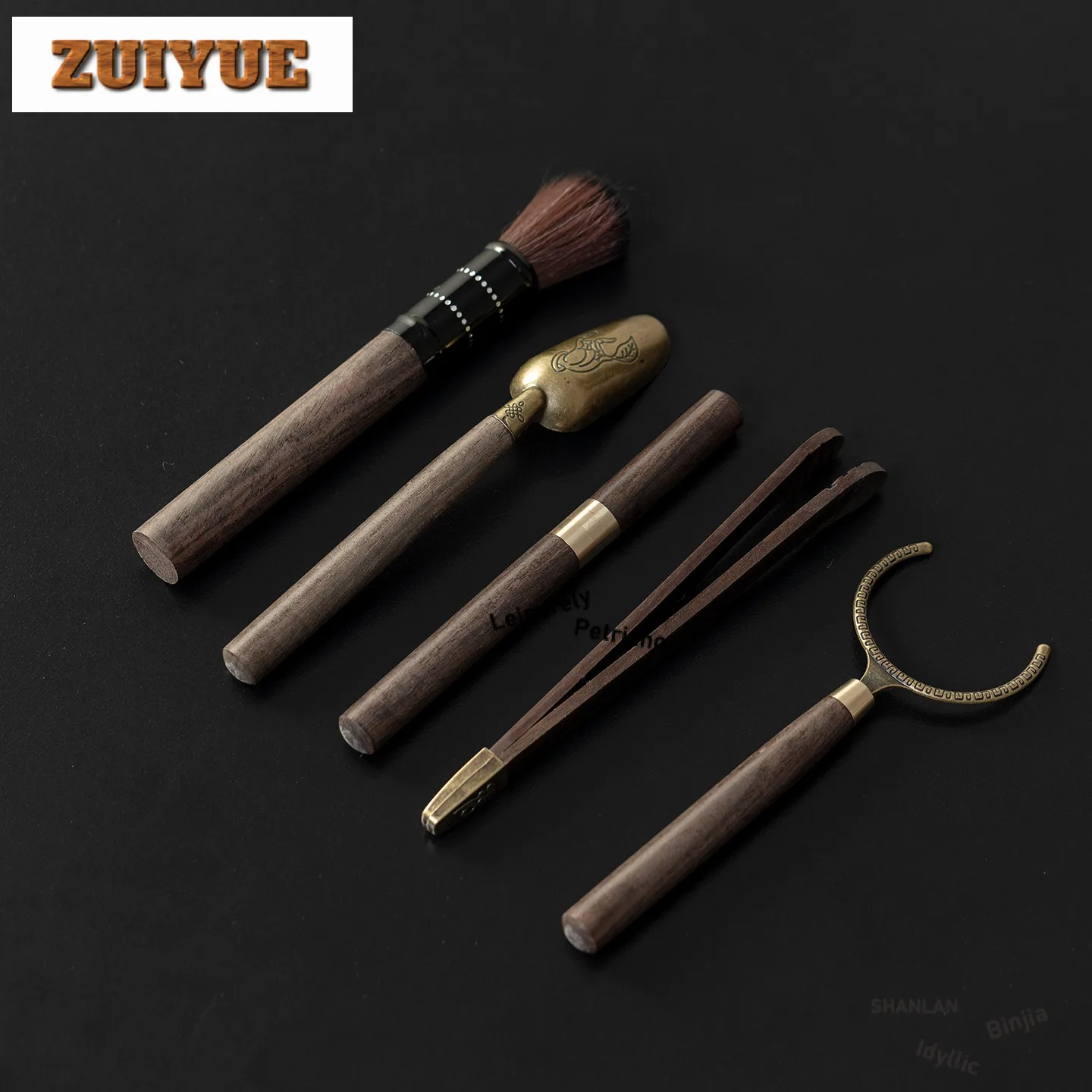 الخشب الصلب رو فرن مطعمة الصقيل دونهوانغ الشاي ستة السادة الجمالية الشاي أداة مجموعة أدوات الشاي مجموعة خدمات الشاي #4