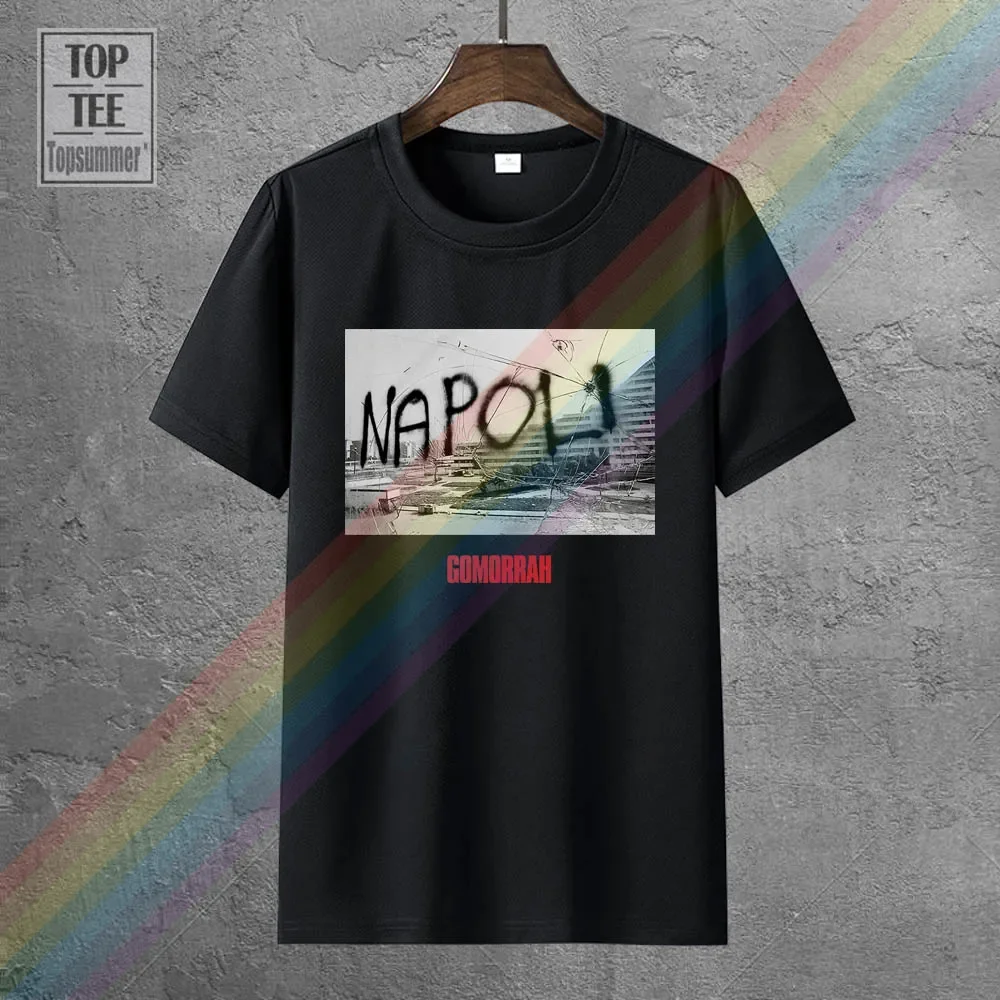 

Gomorrah Napoli Graffiti Box Art Men'S Black T-Shirt 100% Cotton Men T Shirt Women Tops Tee Casual Short Sleeve Tshirts