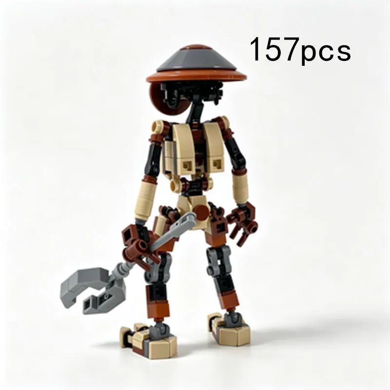 MOC 157pcs Small Particle Assembly Building Blocks Retro Robot with Tools Creative Model Toy Ornament Gift