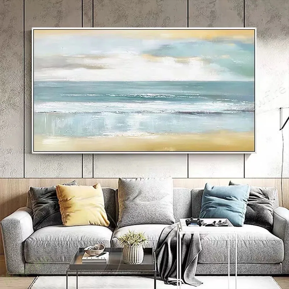 

100% Hand Painted Oil Painting Abstract Horizon Texture Canvas Art Large Home Decor Wall Canvas Picture For Living Room Decor