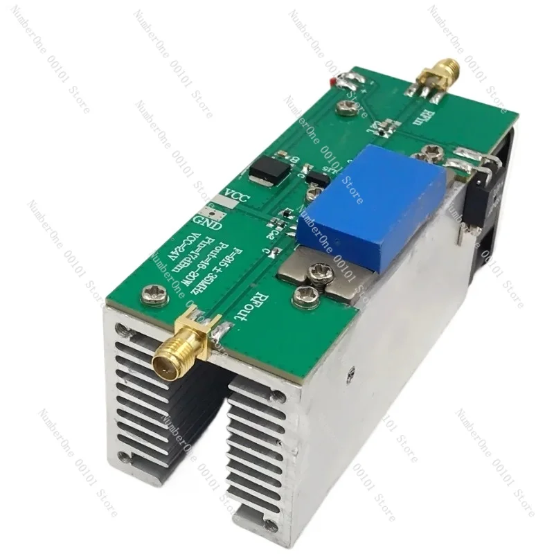 RF Power Amplifier 915MHz 18W RF Power Amp with Heat Sink for Ham Radio 24V-28V