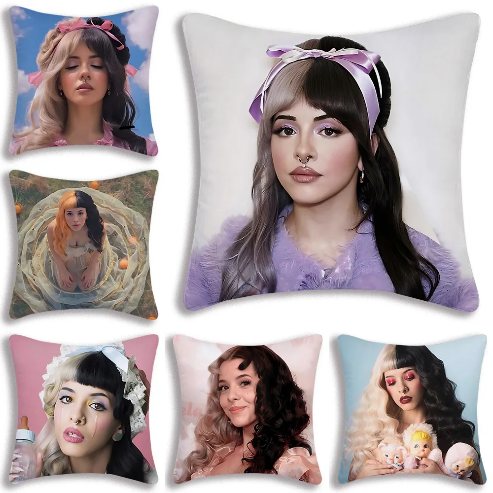 Pillow Covers Cartoon Melanie Martinez Music Sofa Decorative Home Double-sided Printing Short Plush Cute Cushion Cover