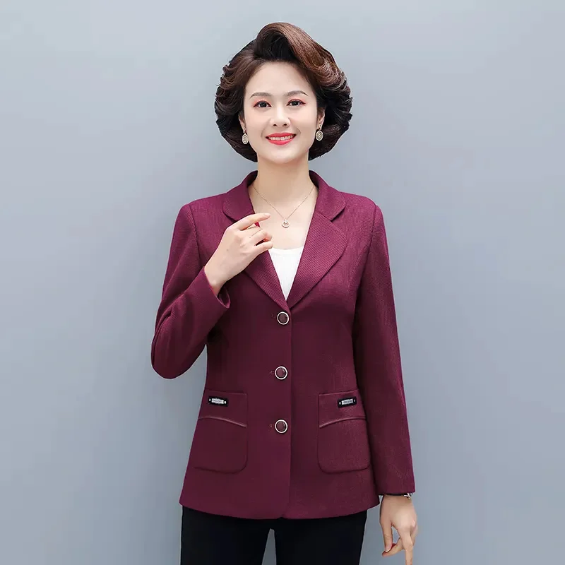 Spring Autumn Suits Jacket Women 2024 New Loose Suit Collar Pure Colour Coat Fashion Single-Breasted Blazer Outerwear Female