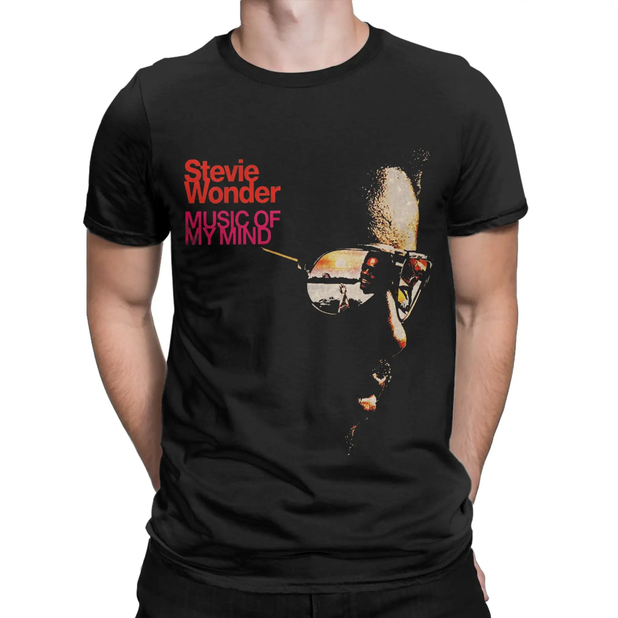 Stevie Wonder Superstition  T Shirts Men's  Cotton Casual T-Shirt Round Neck  Tee Shirt Short Sleeve Clothing Printed