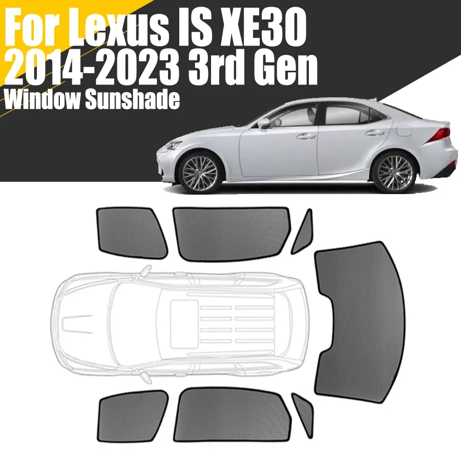 Индивидуальный магнитный автомобильный солнцезащитный козырек для Lexus IS300 IS350 2014-2019 XE30, полиэстер 3-го поколения