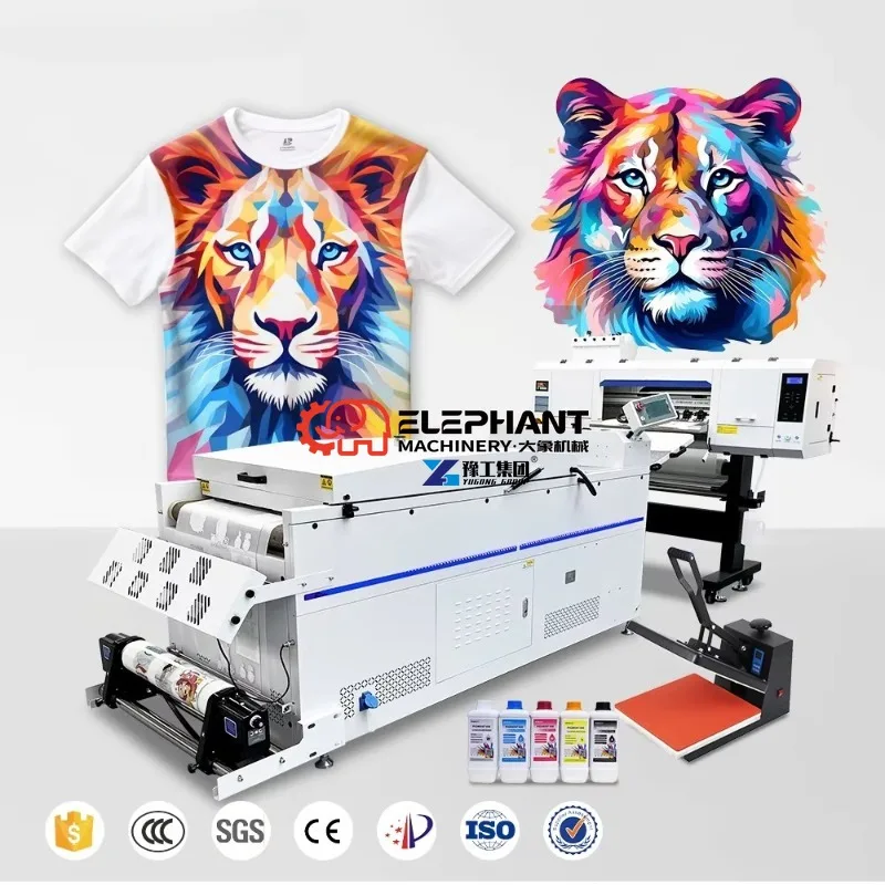 Commercial 60cm DTF Printer Combo with Heat Oven, PET Film Transfer Equipment for T-shirts and Custom Stickers