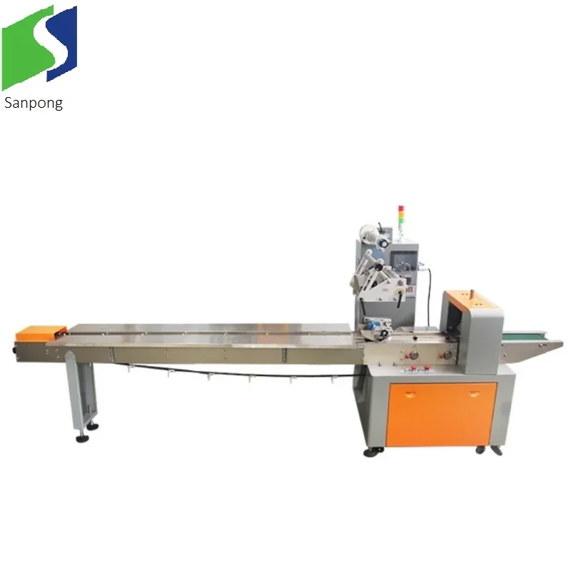 Horizontal Automatic Plastic Film Flow Pack Packing Machine Wrap Packing Machine for Vegetable and Fruits