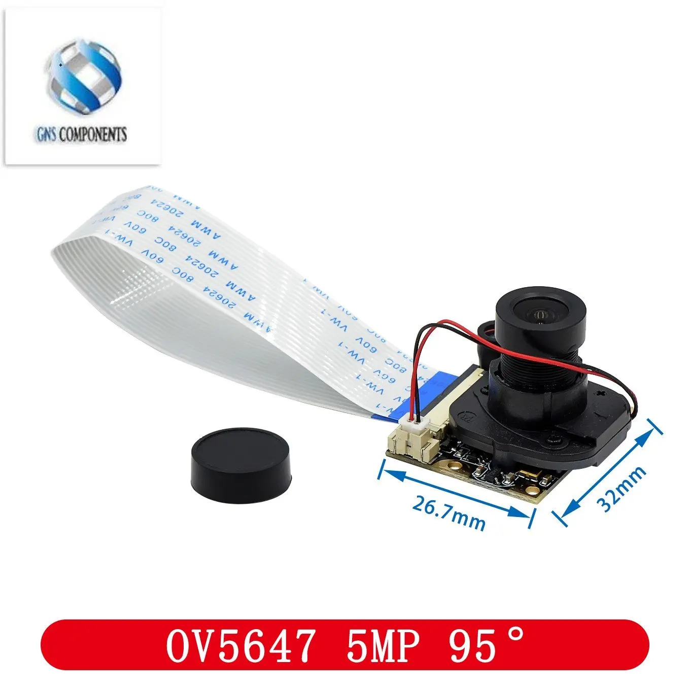 Per Raspberry Pi 4 Telecamera Fisheye per visione notturna 5MP OV5647 Telecamera focale regolabile da 70/95/160 gradi per Raspberry Pi 3 Modello B