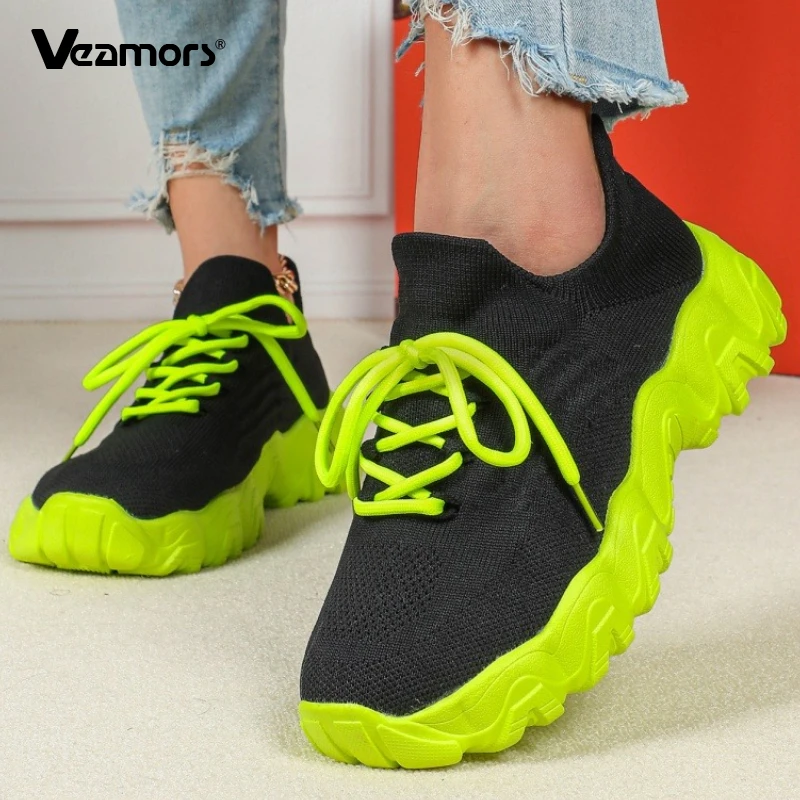 

Fashion Women's Platform Shoes Men's Breathable Knitted Casual Sports Shoes Unisex Comfortable Outdoor Walking Jogging Shoes