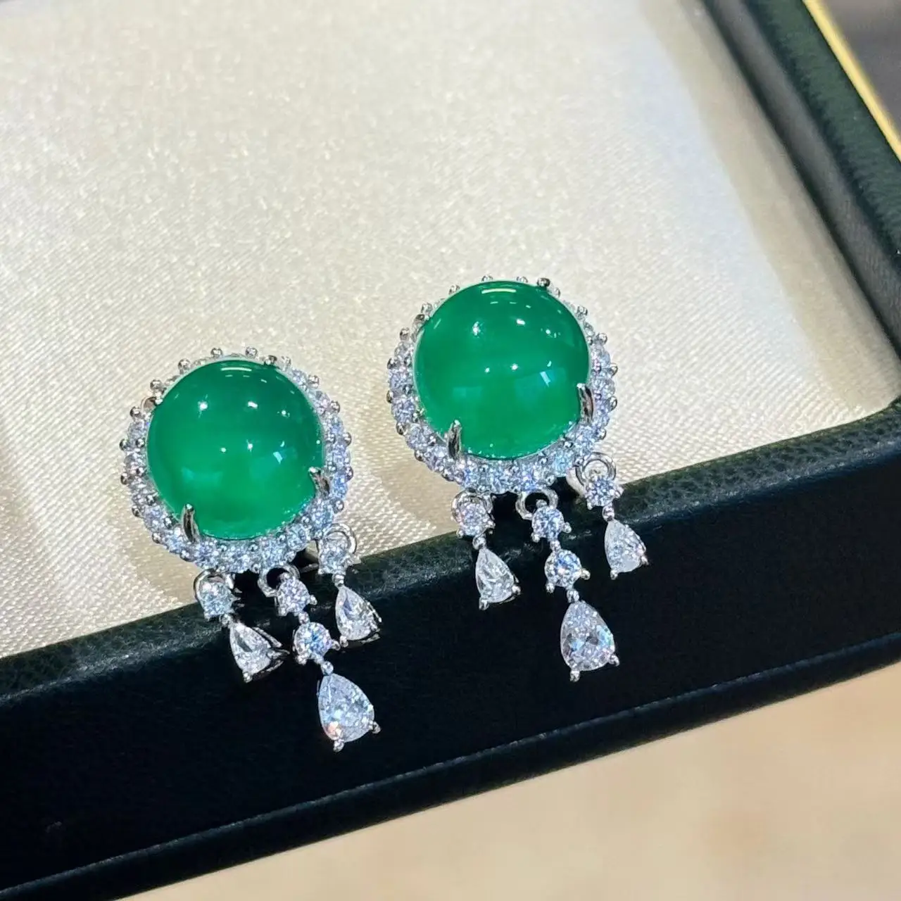 

100% стерлингового серебра 925 пробы, серьги-гвоздики круглой формы с кисточками из циркония AAA для женщин, изящные ювелирные изделия