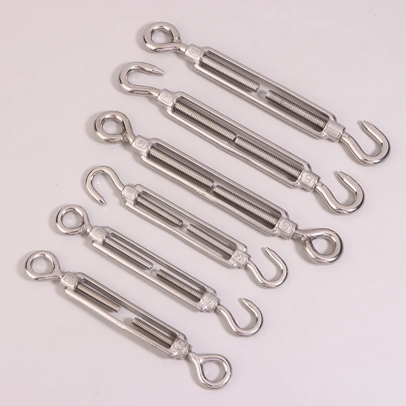 1Pc OC/OO/CC Type M4/M5/M6/M8 304 Stainless Steel Adjust Chain Rigging Hooks Eye Turnbuckle Wire Rope Tension Device Hardware