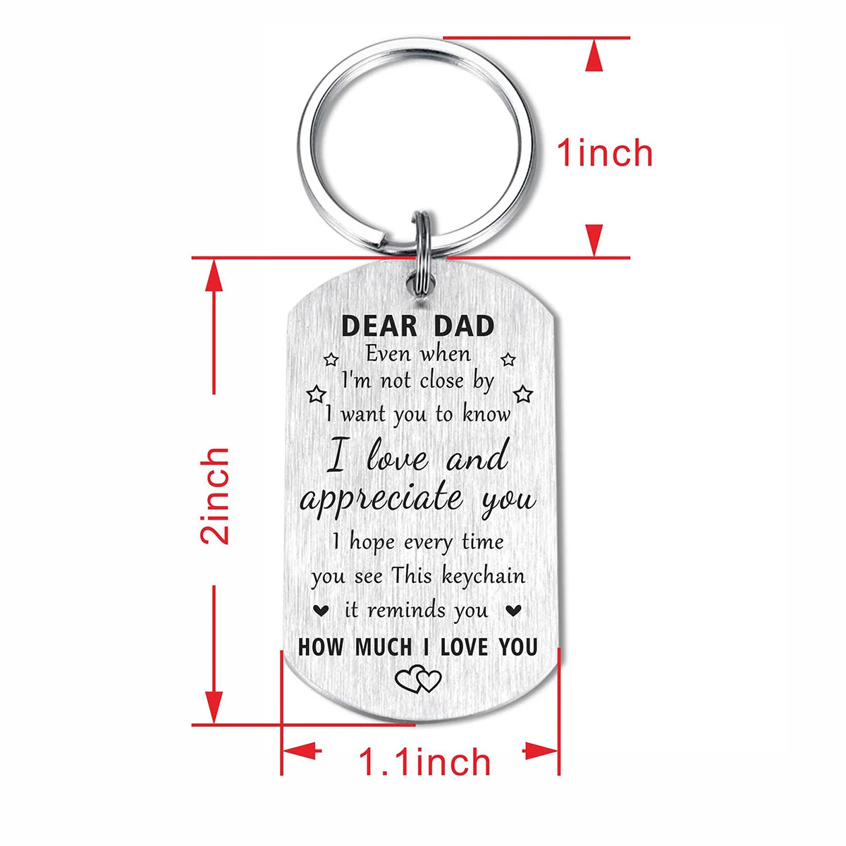 Remember I Love You Dad Gifts, Happy Birthday Keychain Gift for My Dad, Meaningful Dad Father's Day