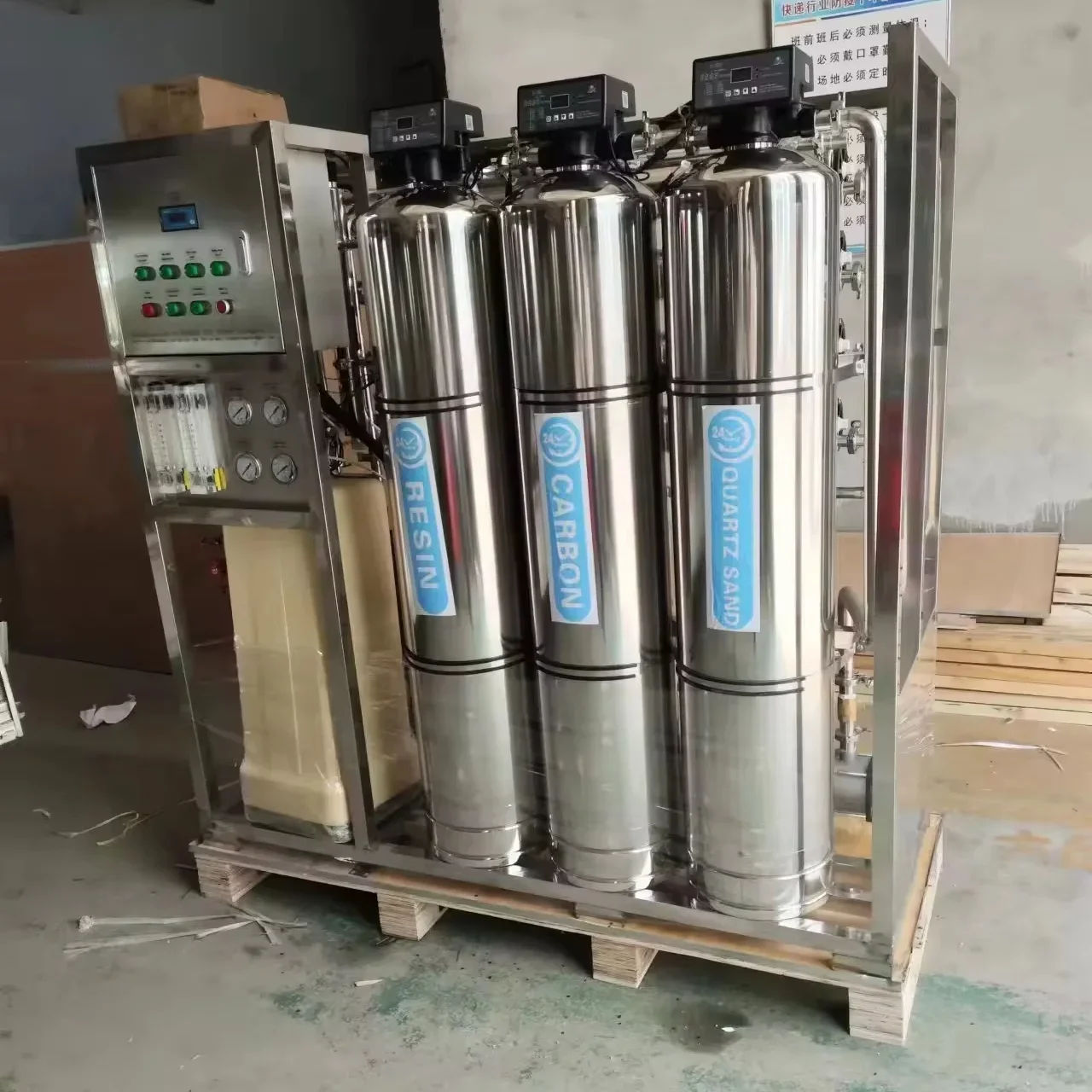 Máquina de tratamiento de agua por ósmosis inversa, ozono, 1000 litros, 500 litros por hora, sistema de purificación de agua, embotellado de producción de agua