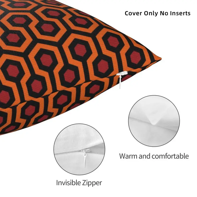 Custom Orange Shining Looped Hexagons Overlook Hotel Carpet Nordic Throw Pillow Cover Decoration Vintage Geometric Sofa Cushion