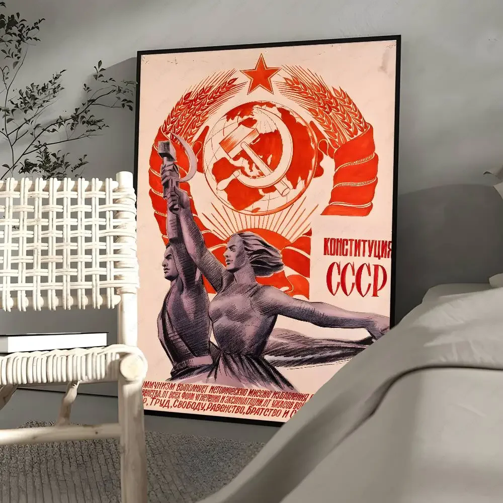 USSR CCCP Russian Stalin Portrait Poster Water Proof Paper Print Room Decor Stickers Art Wall Decoration Bedroom Living Room
