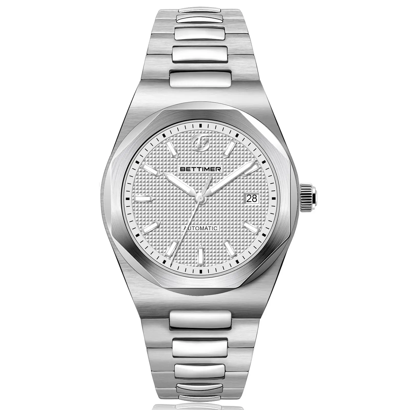 BETTIMER B8001 V1 Automatikuhren für Herren, PT5000-Uhrwerk, 40 mm, 316L-Edelstahl, 10 ATM, wasserdicht, mechanisch mit Automatikaufzug